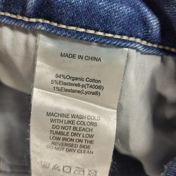 Quince Jeans Women's 32x28 Blue Denim Mid Rise Slim Straight Medium Wash - Picture 8 of 10